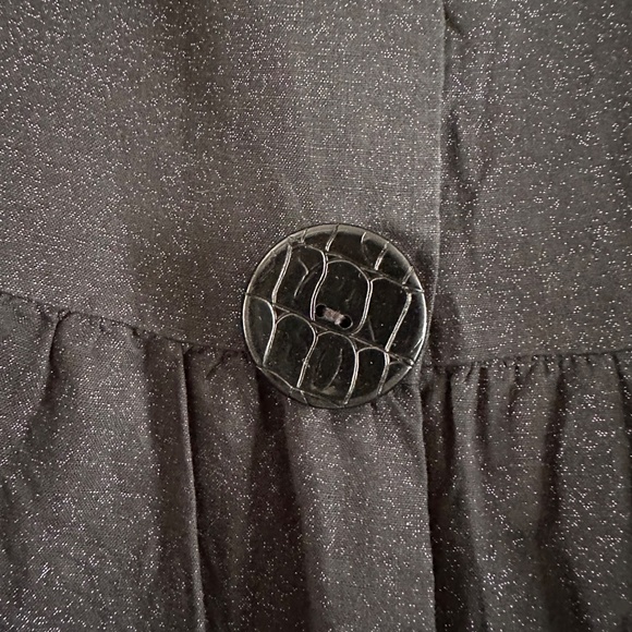 Vertigo Paris Black Linen Shimmer Top Cardigan Large Snap Buttons Size S NWOT - Picture 7 of 9